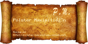 Polster Maximilián névjegykártya